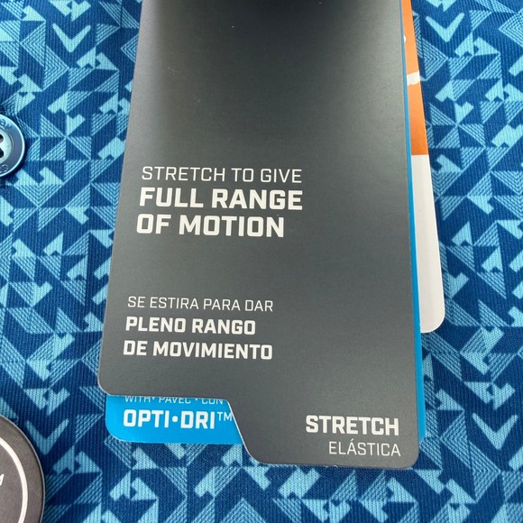 Callaway Polo Shirt Mens 2XLT Vallarta Blue Opti-Dri Swing Tech Golf Stretch NEW - Picture 9 of 16